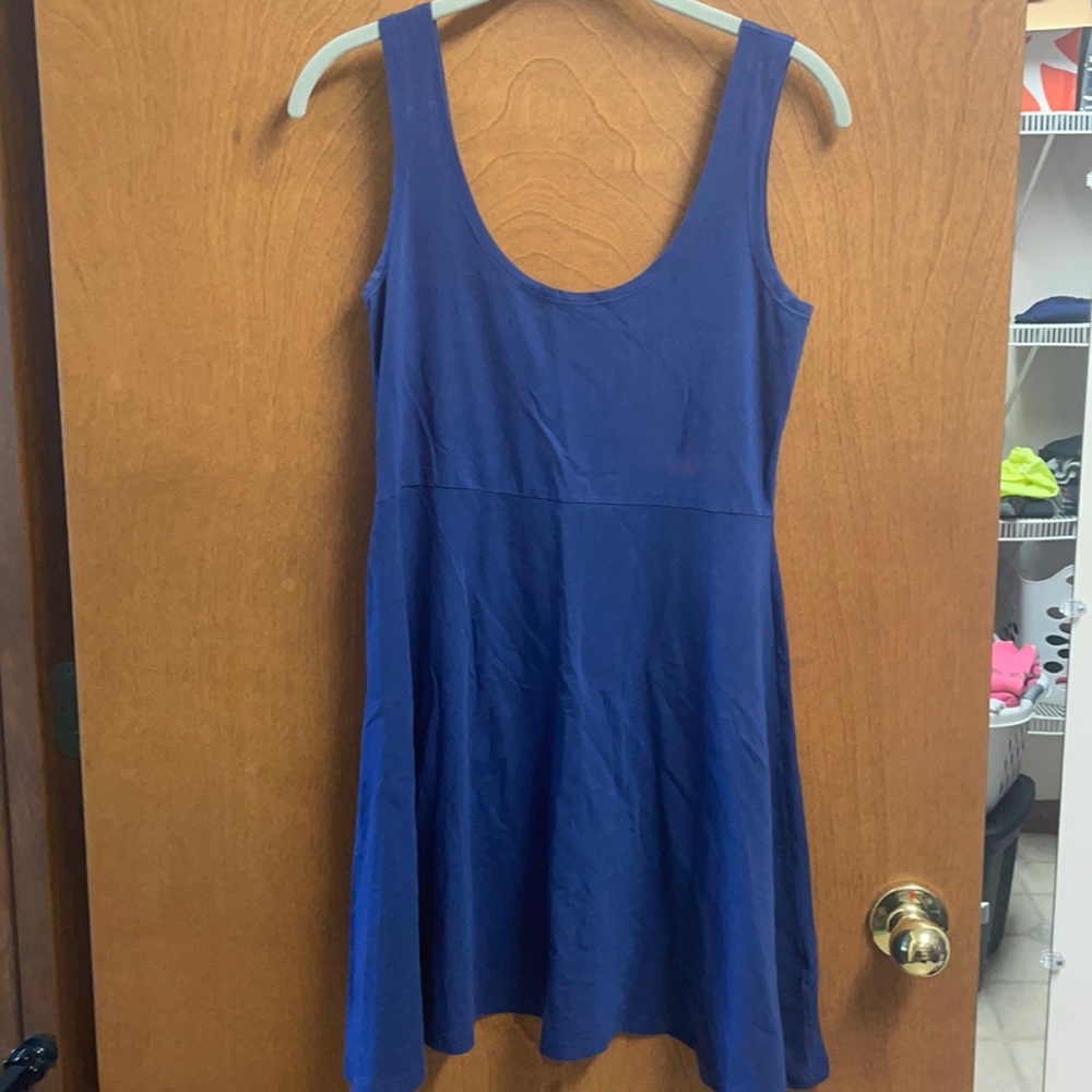 Blue A-line dress- size L